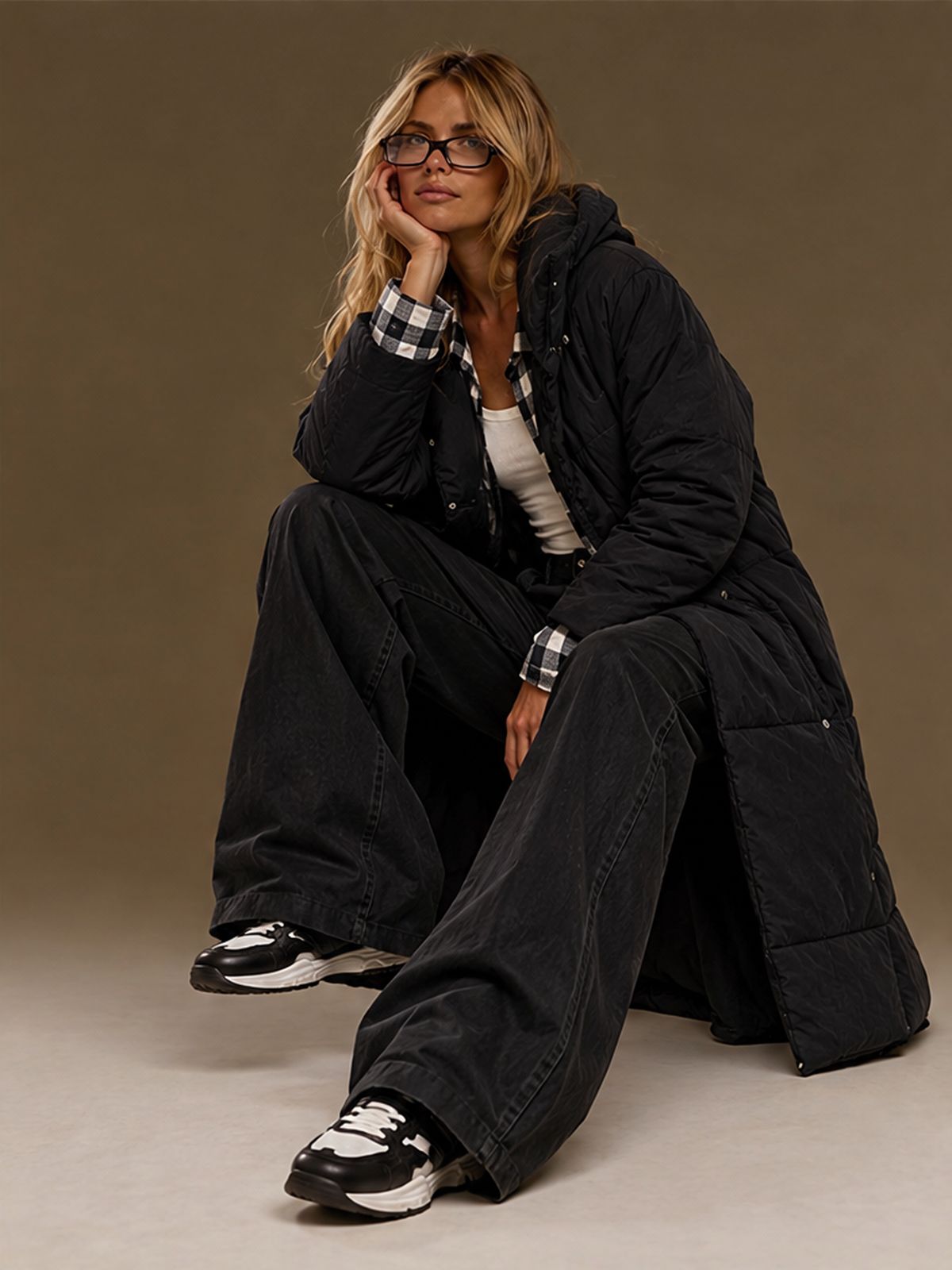Loose-fitting, Casual, Warm, Long Stand-collar Cotton Coat/long Cotton-padded Jacket
