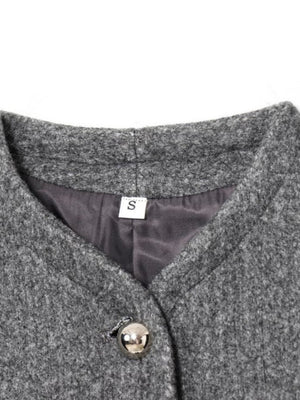 Stand Collar Buttoned Fashionable Short Long-sleeved Jacket Suit Coat