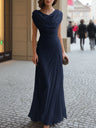 Swing Collar Tight Fit Pity Temperament Maxi Dresses