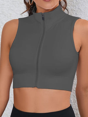 Turtleneck Zipper Seamless Sweat-wicking And Quick-drying Sports Vest