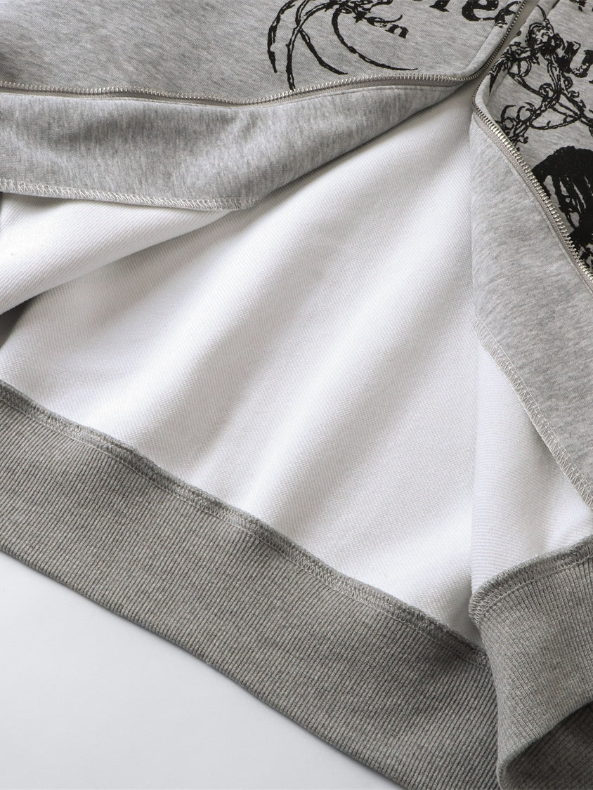 Halloween Hip Hop Fur Collar Hooded Loose Coat