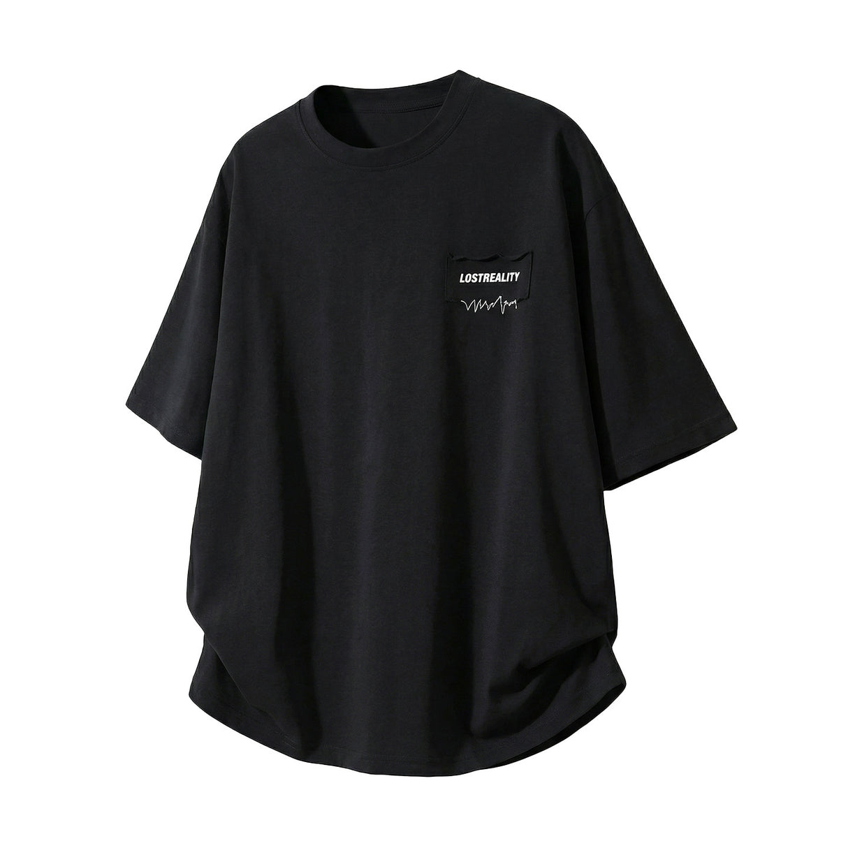 Color-blocked Letter Applique Loose-fit T-shirts