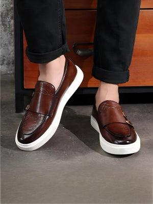 Snakeskin Embossed Slip-on Loafers