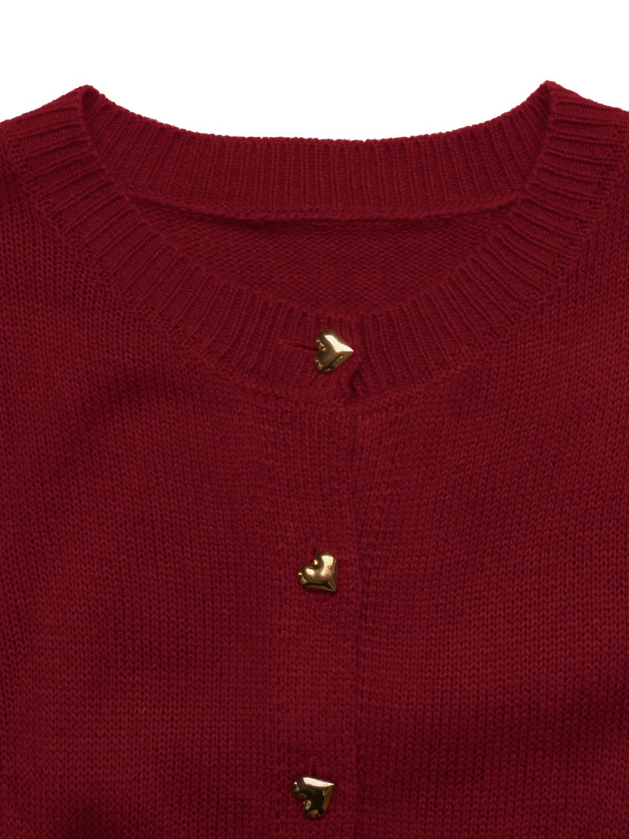 Buttons Solid Color Cardigans