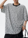 Color-blocked Rainbow Stripes Loose-fit T-shirts