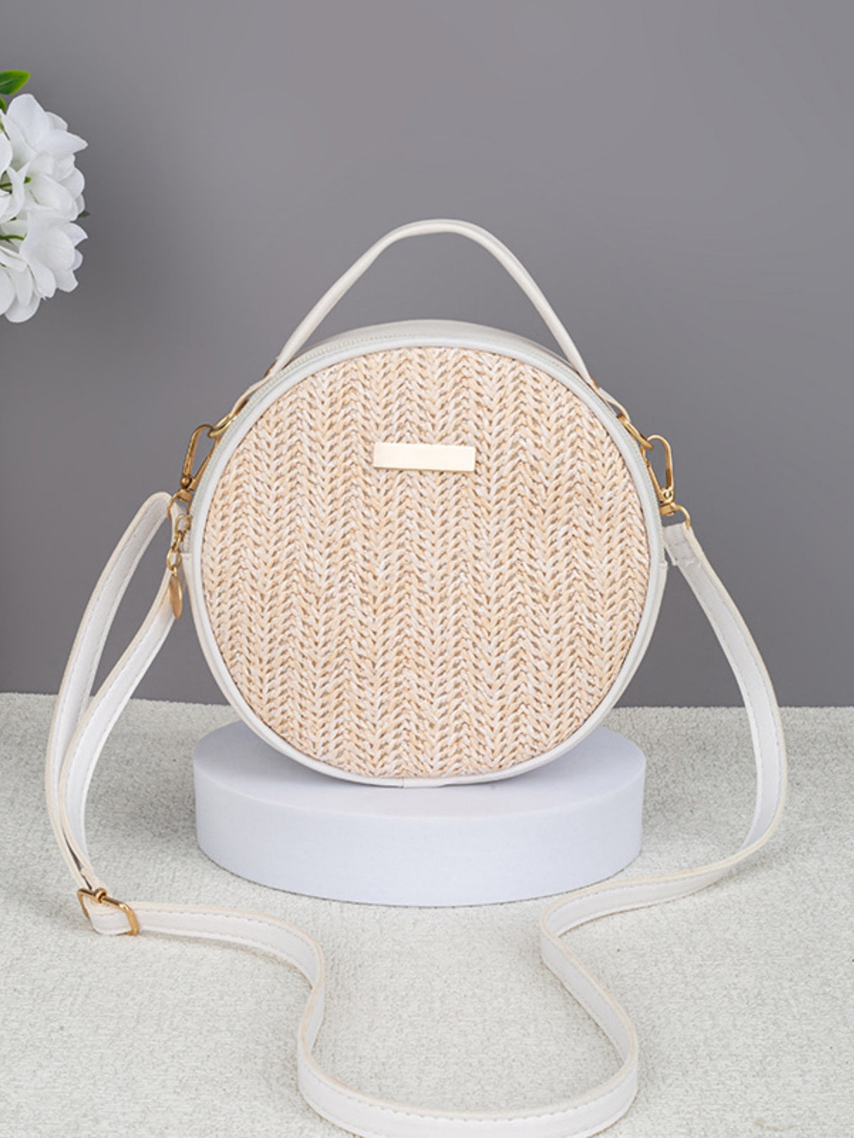 Vacation Straw Round Crossbody Bag
