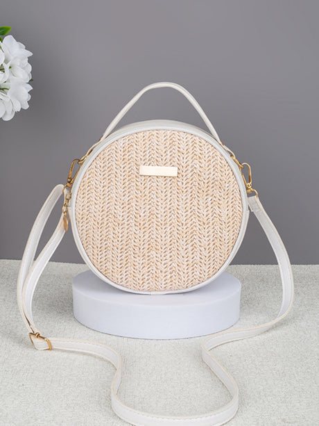 Vacation Straw Round Crossbody Bag