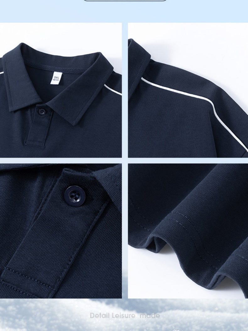 Stripes Patchwork Breathable Loose-fit POLO Shirt