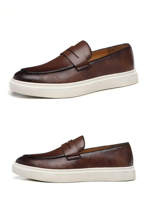 Ostrich Embossed Loafers