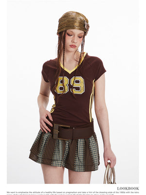 Liber Summer Women's Contrasting colors Letters/Numbers/Words T-shirts
