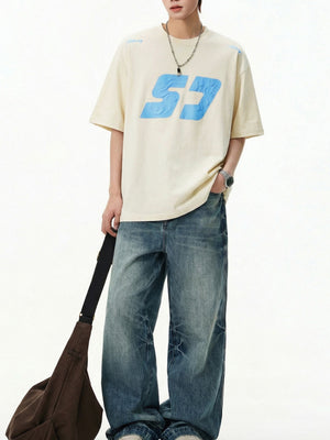 Color-blocked Printed Loose-fit T-shirts