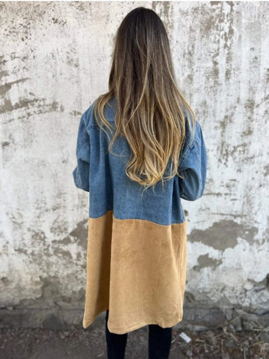 Liber Autumn Women's Buttons Color matching Trench Coats