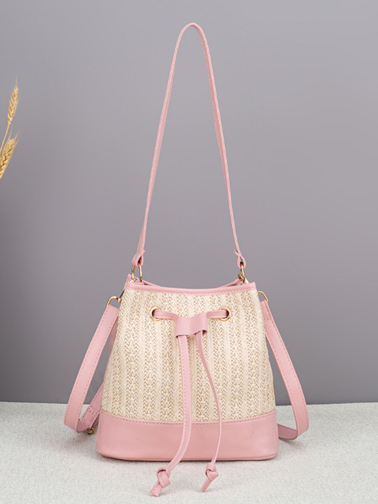 Vacation Straw Patchwork Crossbody Bag