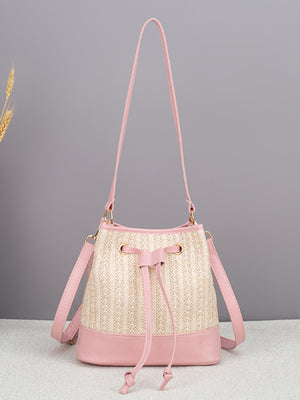 Vacation Straw Patchwork Crossbody Bag