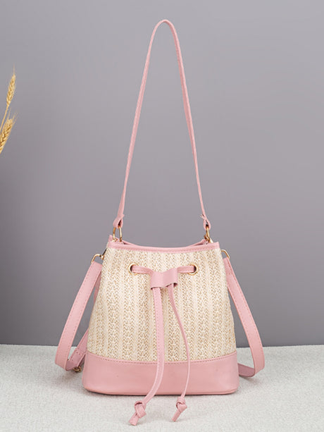 Vacation Straw Patchwork Crossbody Bag