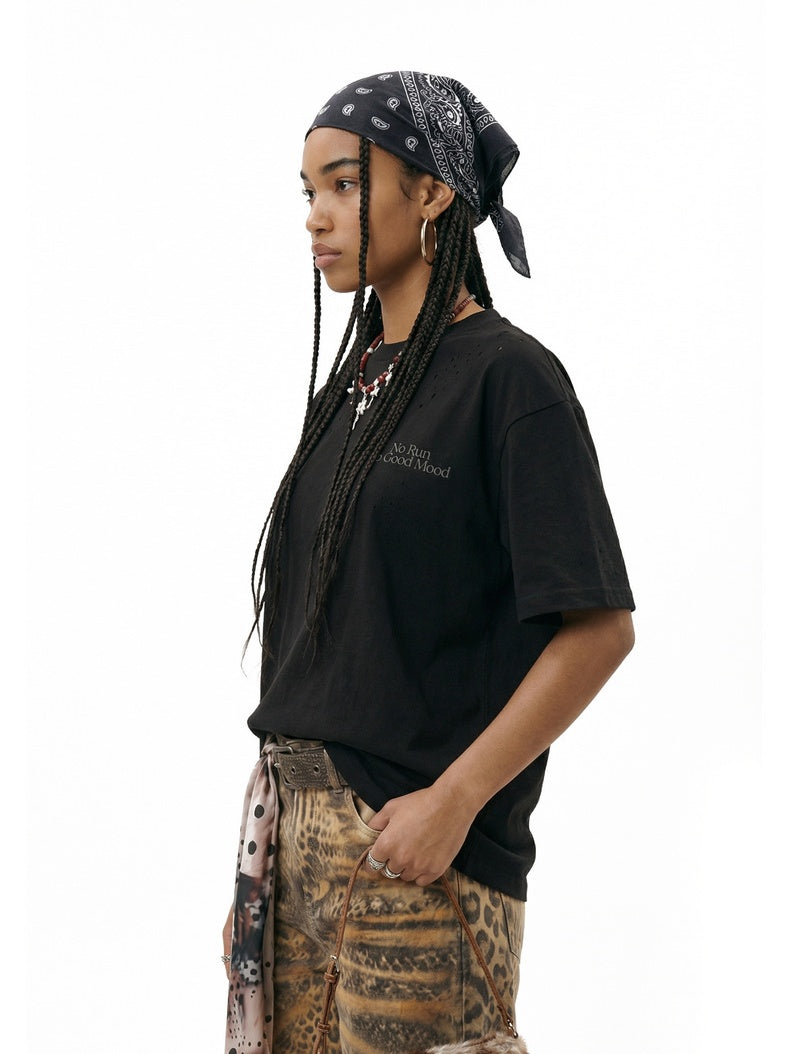 Hole Reflective Sports Breathable Loose-fit T-shirts