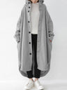 Hooded Single-breasted Loose Mid-length Trench Coats