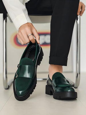 Patchwork Platform Slip-on Loafers
