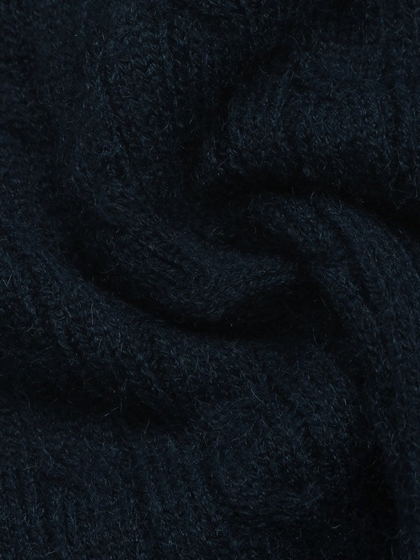 Autumn/Winter New Simple Commuter Style Knitwear Faux Two-Piece Polo Collar Cable Knit Sweater