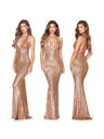 Sleeveless Backless Sequin Halter Neck Mermaid Maxi Dress