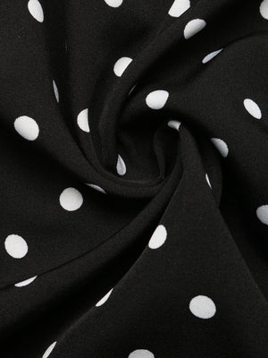 Lace-up Lace Polka Dots Splicing Polka Dots Maxi Dresses