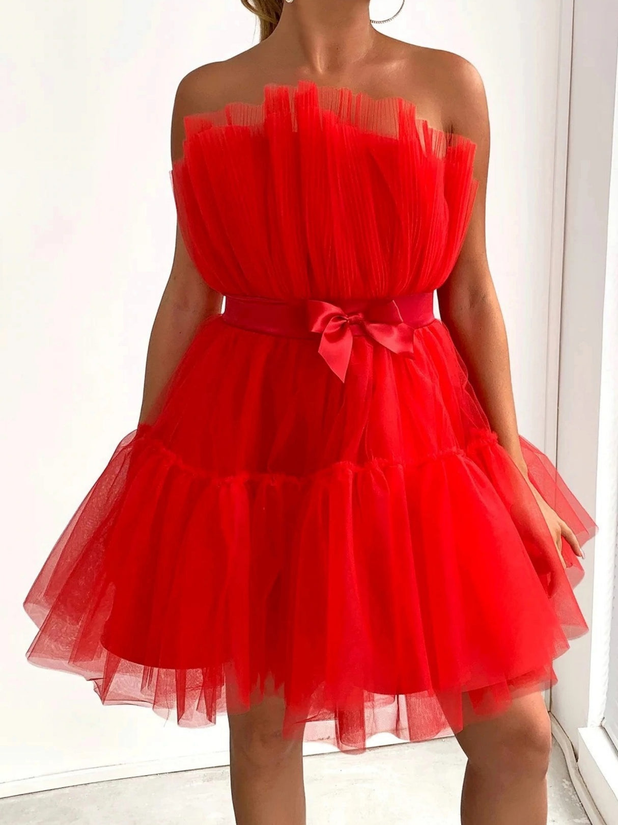 Mesh Bow Tutu Mini&Short Dresses
