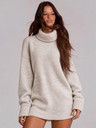 New Autumn/winter Women's High-neck Long-sleeved Knitted Long Sweater Top