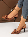 Bow-tie Open-back High Heels