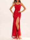 Sequins Slit Maxi Dresses