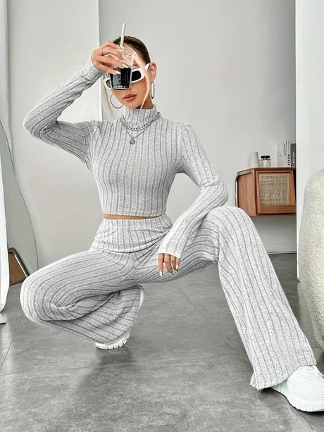 Liber Autumn Women's Solid Color 2-piece Sets
