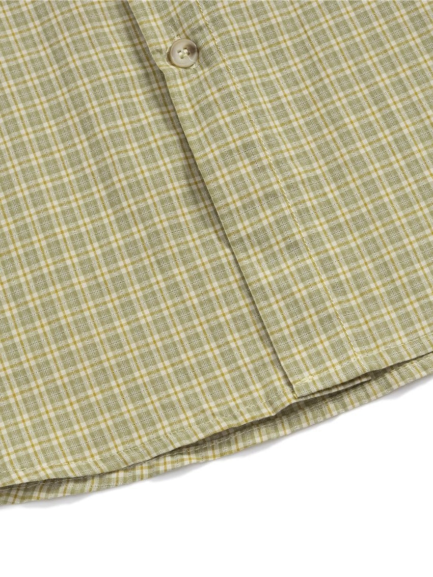 Liber Autumn Neutral wear Fake two pieces Plaid Shirts
