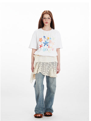 Liber Summer Women's Printed Letter T-shirts