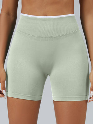 Color Matching Seamless High-waisted Hip Lift Exercise Yoga Shorts