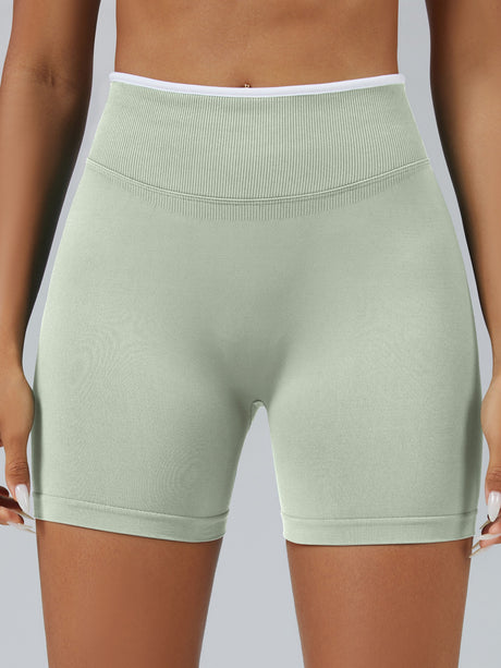 Color Matching Seamless High-waisted Hip Lift Exercise Yoga Shorts