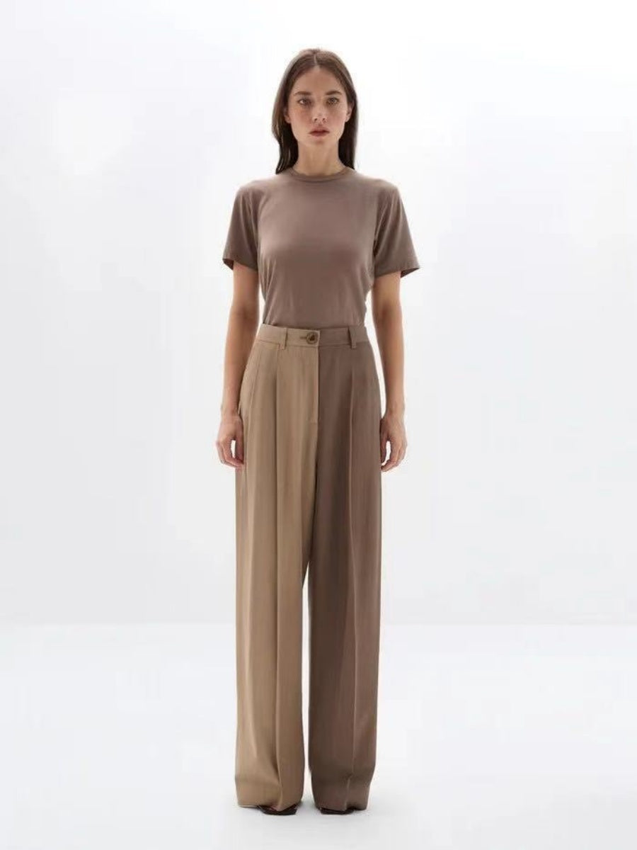 Buttons Color Matching Blazers Trousers 2-piece Sets