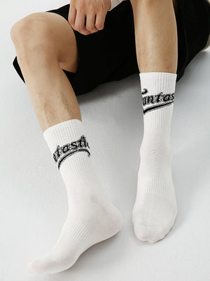 Lot de 3 paires de chaussettes tie-dye imprimées à lettres