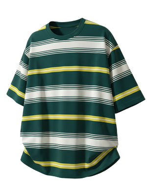 Color-blocked Stripes Loose-fit T-shirts