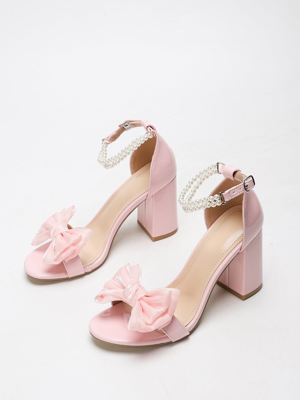 Beaded Bow High-heeled Sandals
