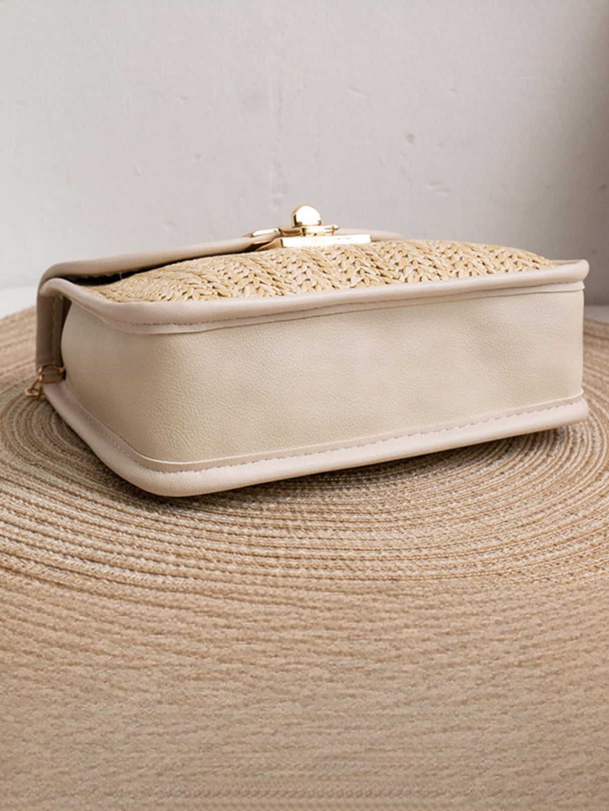 Vacation Straw Beaded Crossbody Bag