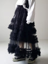 Mesh Three Floors Sweet A-line Skirt