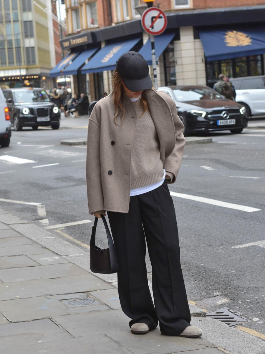 Double-Breasted Short Pea Coat