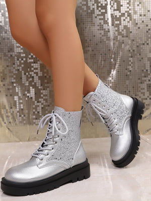 Sequined Women's Martin Boots