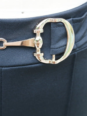 Metal Decoration Pleated High-waisted Straight Tube Pants