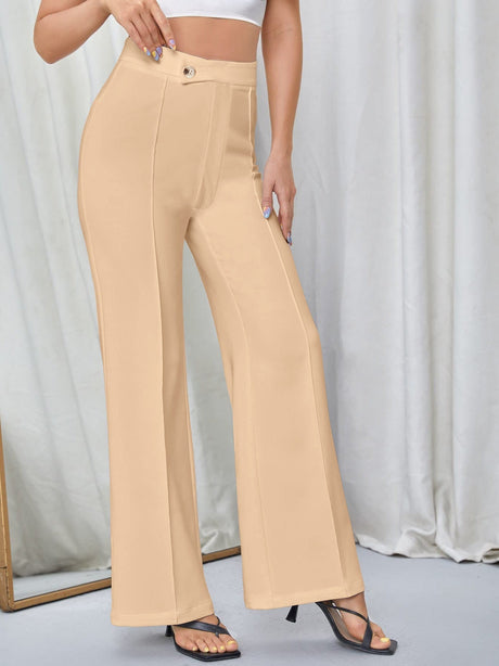 Button Design Flared Suit Trousers