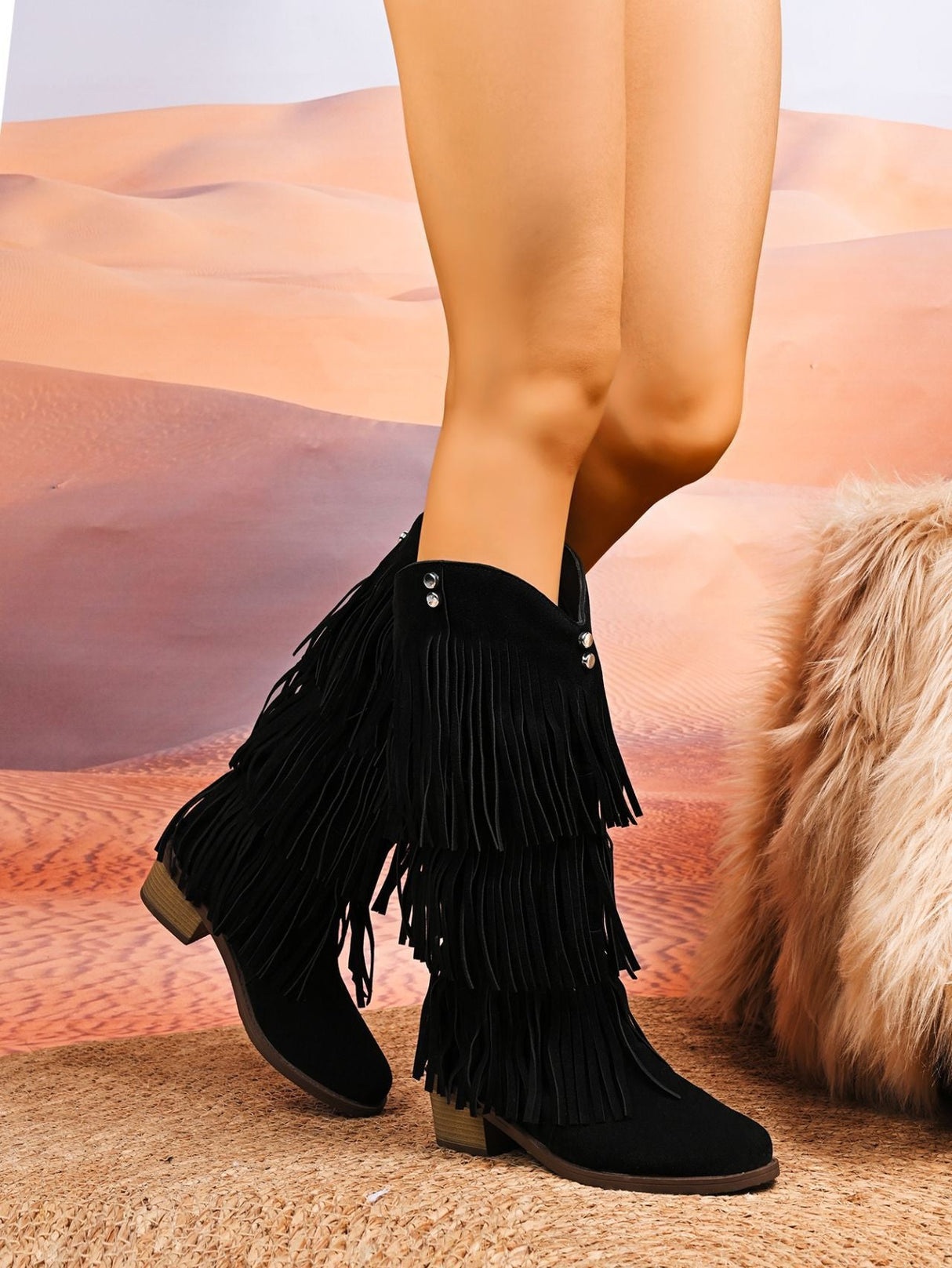 Retro High-top Tassel Women's Boots