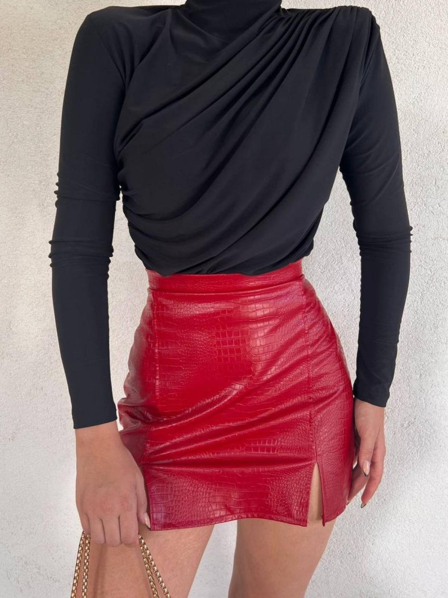 T-shirt à manches longues plissées, sous-vêtement technique, coupe ajustée