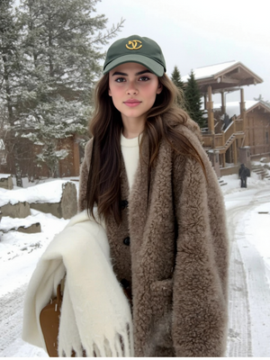 Lambswool V-neck Fur Fleece Lined Cotton-padded Jacket