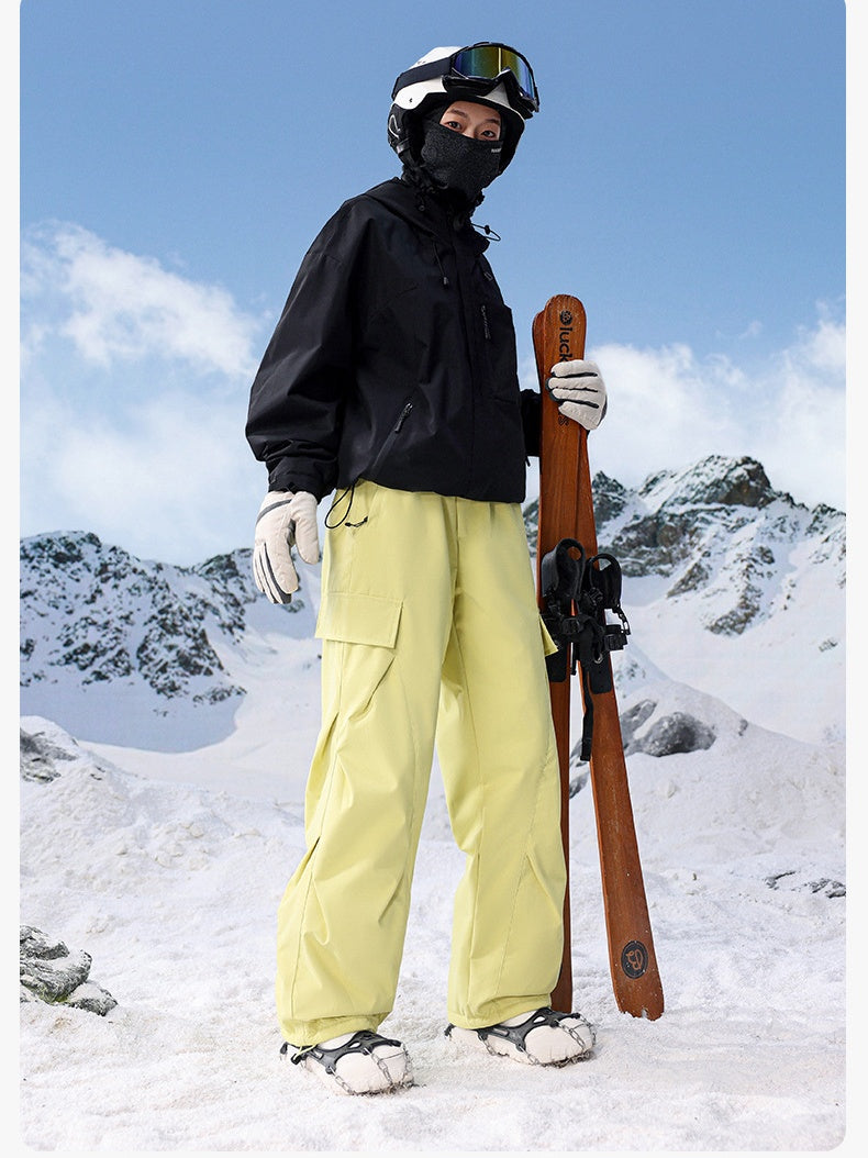 Outdoor Windproof Thickening Ski Water-repellent Keep Warm Cargo Trousers
