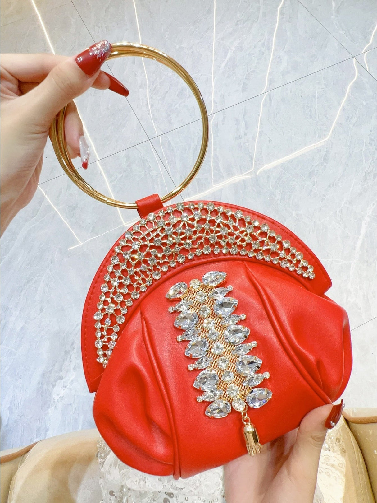 Liber Four Seasons ACC Pleated Diamond Cloud Bag