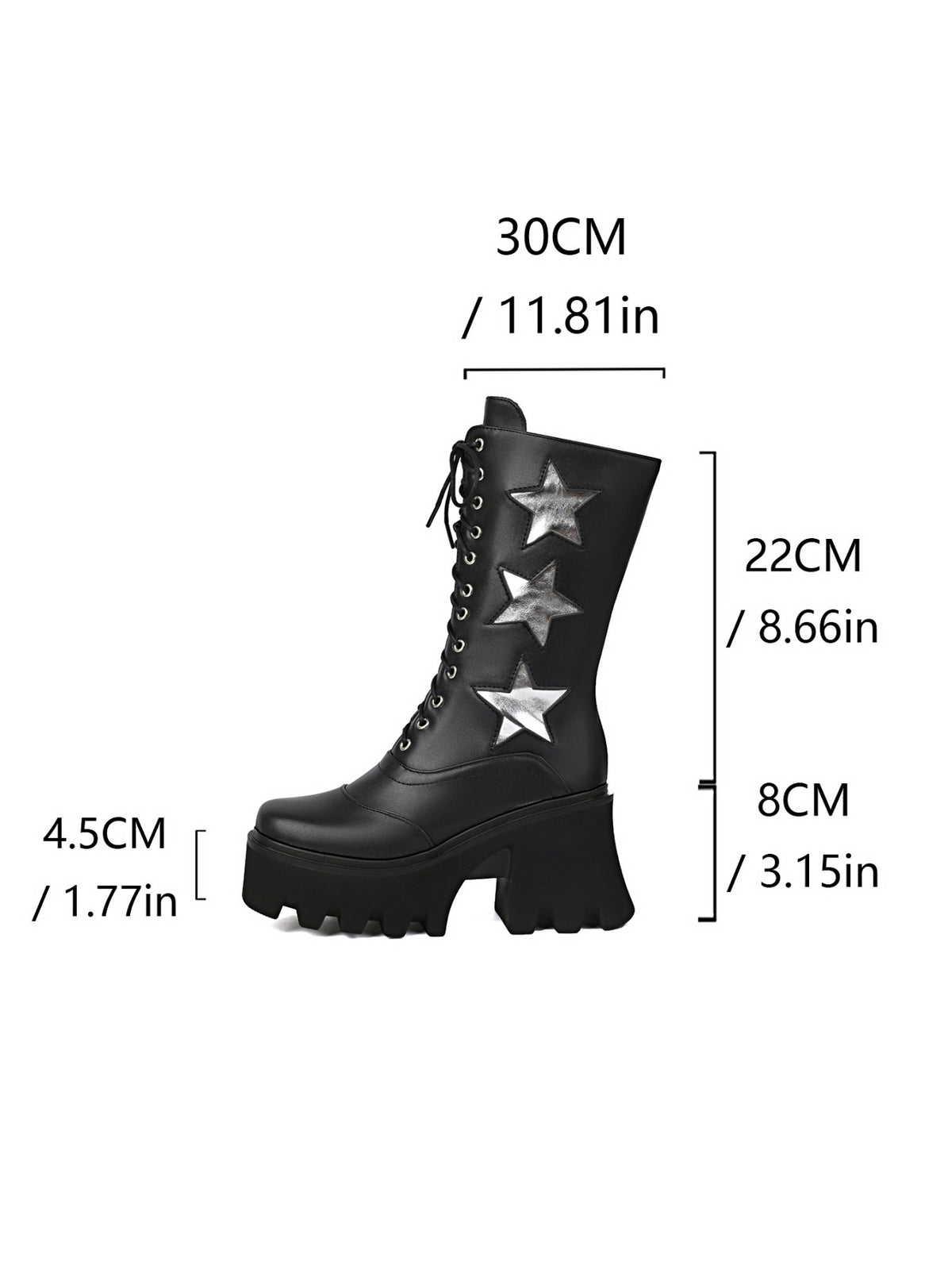 Five-star Punk Platform Mid-calf Boots